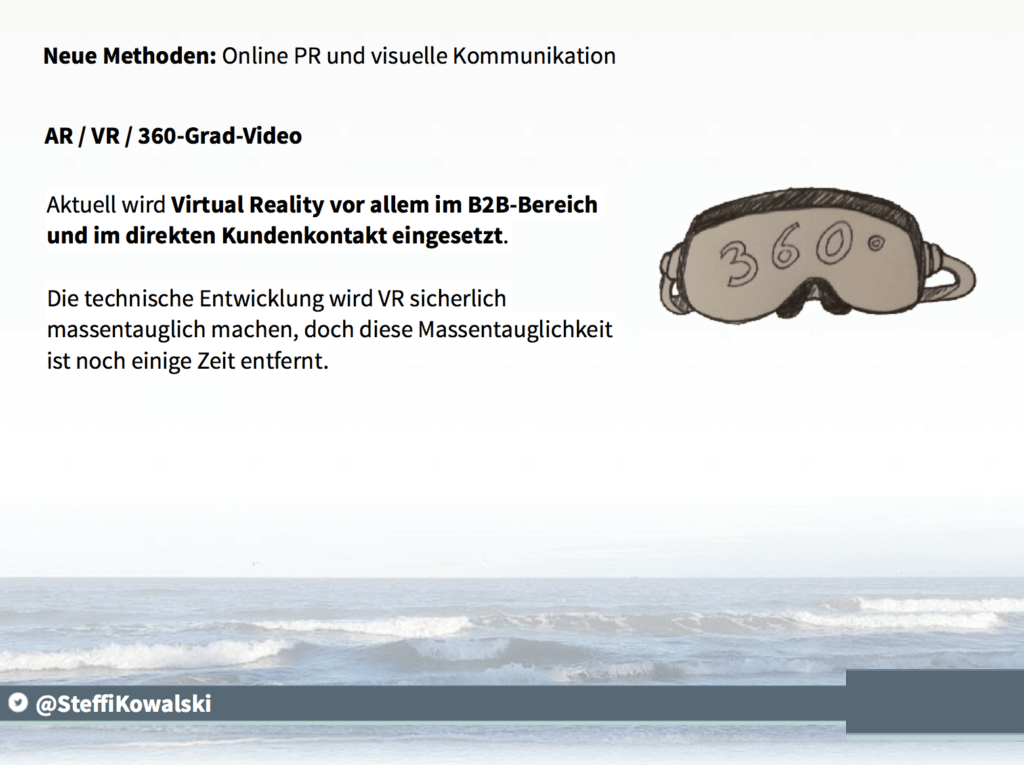 Online PR und visuelle Kommunikation: AR/VR/360-Grad-Video.