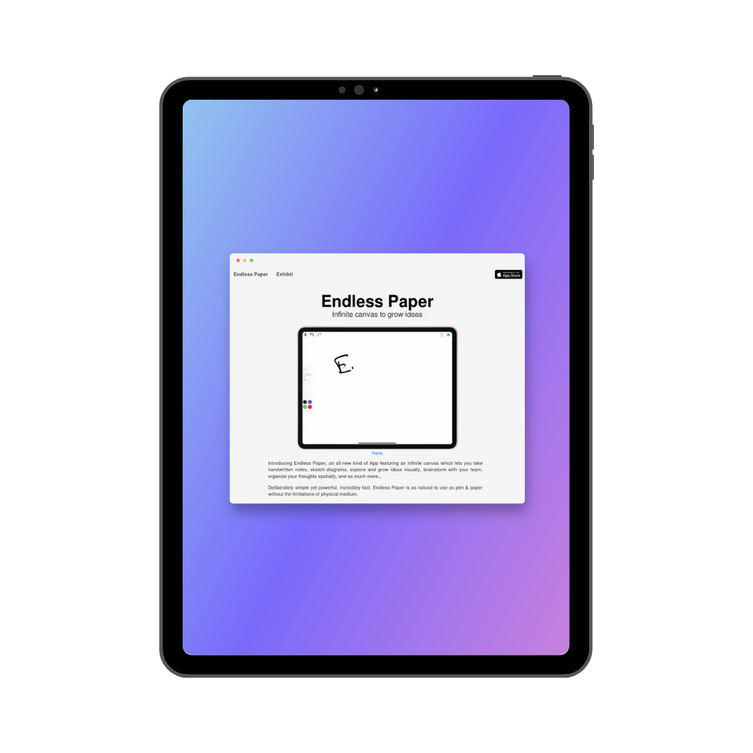 Endless Paper ist eine App, die dir eine endlose digitale Leinwand für handschriftliche Notizen, Diagramme, visuelle Ideen und vieles mehr bietet.
