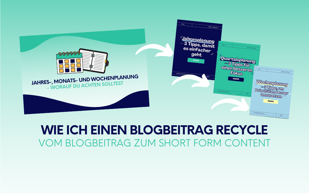 Wenn ich mich für einen Blogbeitrag entschieden habe, überlege ich mir zunächst, über welche Kanäle ich den recycelten Inhalt teilen möchte.