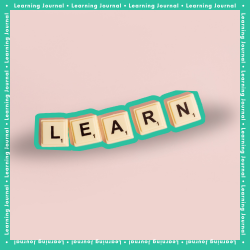 Scrabble-Steine bilden das Wort „LEARN“ auf rosafarbenem Hintergrund.
